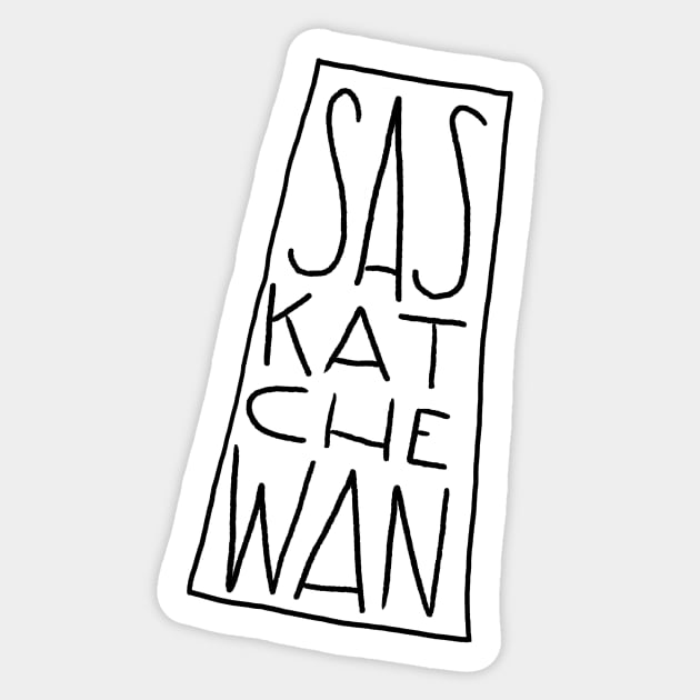 Saskatchewan - Black and White Sticker by loudestkitten